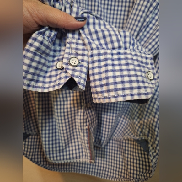 Thread & Cloth Small longsleeve blue gingham button-up - Picture 7 of 8